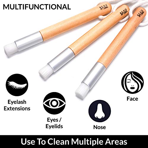 20 Lash Cleansing Brushes For Eyelash Extensions - Lash Shampoo Cleaning Brush To Wash Dirt, And Makeup - Professional Eyelash Aftercare Accessories And Supplies To Keep Eyelids and Eyelashes Cleaner