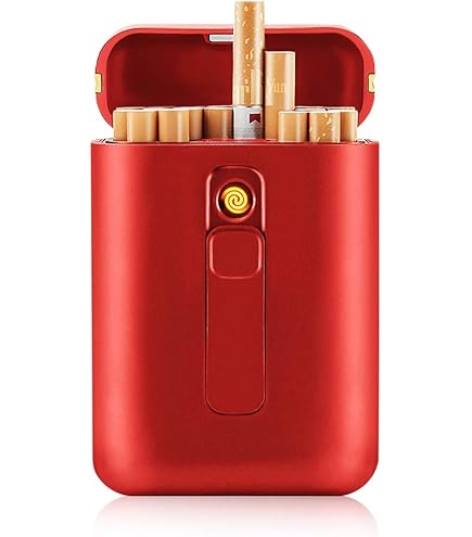Amazon.com: OLDENDO Cigarette Case with Lighter, Large Portable Pack 20  Regular Size Cigarettes Box Holder Built in Lighters 2 in 1, Cool Gifts for  Men and Women (Black) : Health & Household