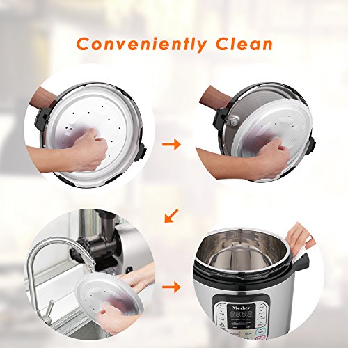 10-in-1 Intelligent Pressure Cooker, Slow Cooker, Rice Cooker, Steamer, Fryer, Yogurt Maker and Warmer; 6 Qt, 1000W