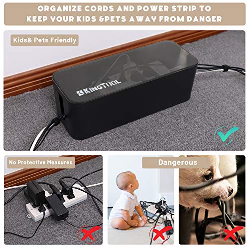 KingTool 17 Pc. Cord Organizer Set, Baby Proof Surge Protector Box with