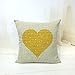 SLS Cotton Linen Decorative Throw Pillow Case Cushion Cover Yellow Heart 18