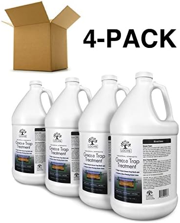 Grease Trap Cleaner - Save on 4-Pack (1-Gallon Bottles) - 2X Double Strength Bacteria Enzyme Treatment - Odor Control &amp; Eliminating Fats, Oils, Grease in Restaurants