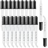 20pcs 1ml Eye Dropper, Teenitor 10pcs Straight Tip Glass Droppers and 10pcs Bent Tip Measured Dropper, Glass Pipette for Essential Oils Medicine Art Liquid Plant Nutrients