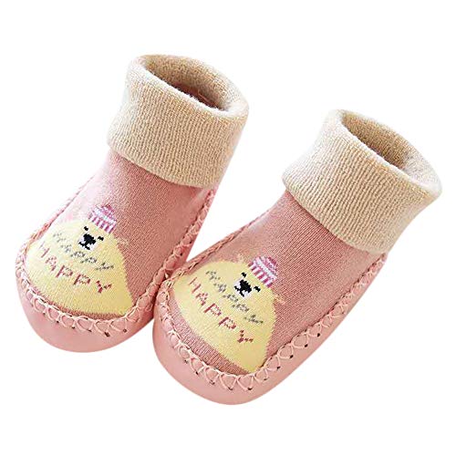 Cute Baby Boys Girls Toddlers Moccasins Cartoon Knitted Non-Skid Indoor Shoes Socks/Slippers First Walker Shoes