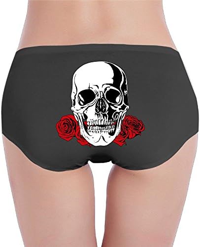 Wrsed Women's Panties Skull Rose Flowers Seamless Briefs Stretch Cotton Comfort Low Waist Underwear