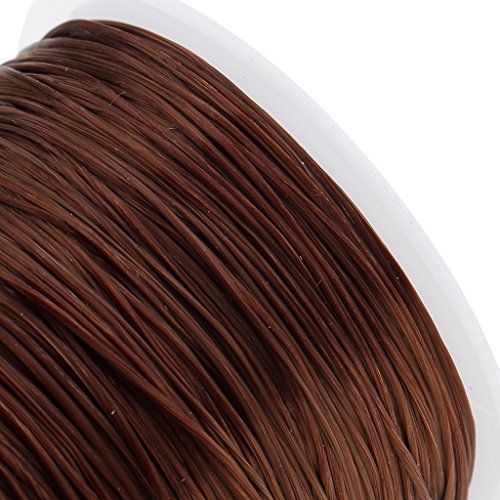 SunniMix 60M Salon Crystal Elastic String For Hair Thread Making Weaving Wigs - Brown