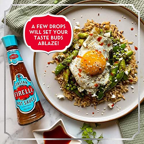 FIRELLI ITALIAN HOT SAUCE | 5OZ BOTTLE (PACK OF 1) | PERFECT KICK FOR PIZZA, RAMEN, EGGS | GREAT BALANCED FLAVOR, GLUTEN FREE, KETO, ALL NATURAL, MADE IN ITALY WITH CALABRIAN CHILI PEPPERS