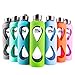 18oz Glass Water Bottle MIUCOLOR - Anti-Slip Silicone Sleeve with Eco-Friendly Shatter Resistant Borosilicate Glass Bottle, BPA, PVC, Plastic and Lead Free, Shamrock