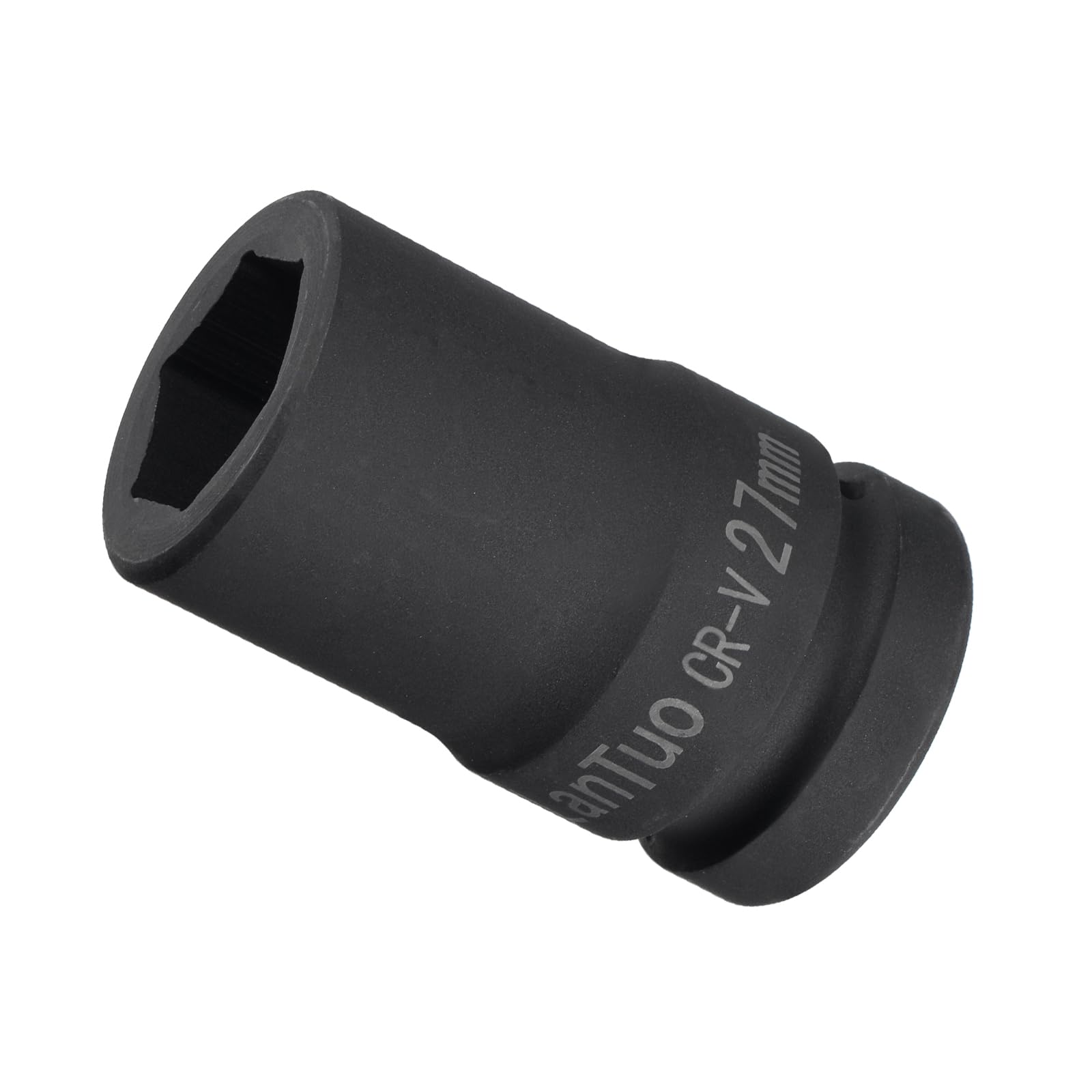 CoCud 6-Point Impact Socket, 1" Drive 27mm Socket, CR-V Radiused Corner Design Standard Metric Socket - (Applications: for DIY, Automobile Repairs, Manufacturing) — image 1