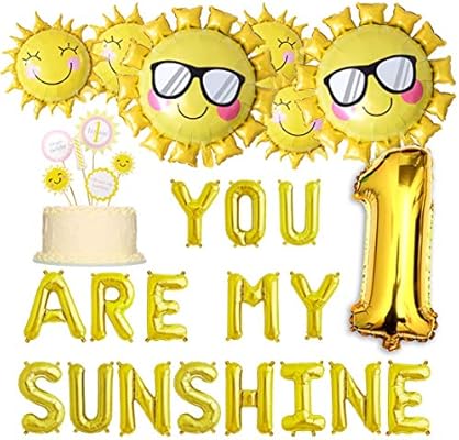 Amazon Com Joymemo Sunshine Party Decorations You Are My Sunshine