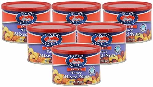 River Queen Salted Fancy Mixed Nuts, 8 Ounce (Pack of 6)