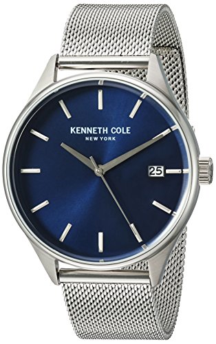 Kenneth Cole New York Men's 'Classic' Quartz Stainless Steel Dress Watch, Color:Silver-Toned (Model: 10030837)