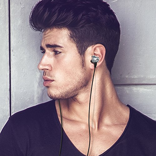 In-ear Headphones Earbuds High Resolution Heavy Bass with Mic for Apple iPhone iPod iPad Samsung Galaxy LG HTC (Black)
