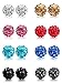 Jstyle Crystal Ball Stud Earrings for Women Girls Disco Ball Earrings Children 8 Pairs 6MM