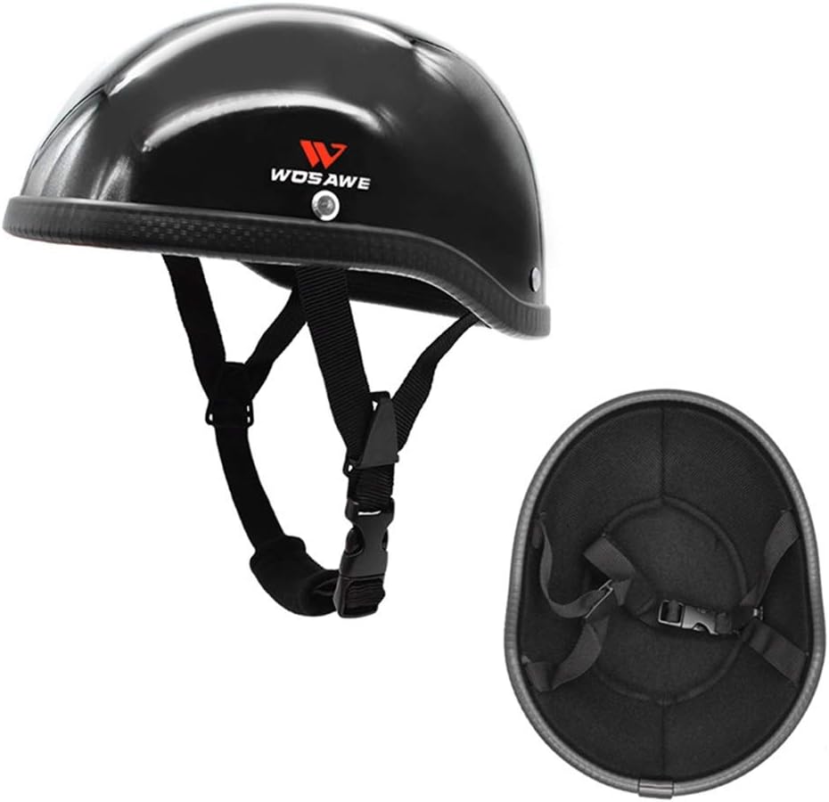 Motorcycle Half Face Helmet, Mingku Motorcycl Helmet for Motorbike Cruiser Chopper MTB Cycling Skating Skiing with Quick Release Strip -
