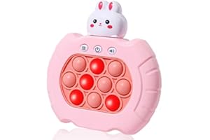 Tckoll Easter Rabbit Pop Kids Game Fidget Toy Easter Gift, Handheld Game for Kids 6-8 , Quick Push Game, Light Up Pop Puzzle Game Fidget Toy with 4 Modes, Easter Basket Stuffer Birthday Gifts for Kids
