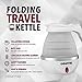 Gourmia GK360 Travel Foldable Electric Kettle - Fast Water Boiling - Food Grade Silicone - Small, Collapsible, Portable - Boil Dry Protection - .8 Qt - 110/120v - 820W - White