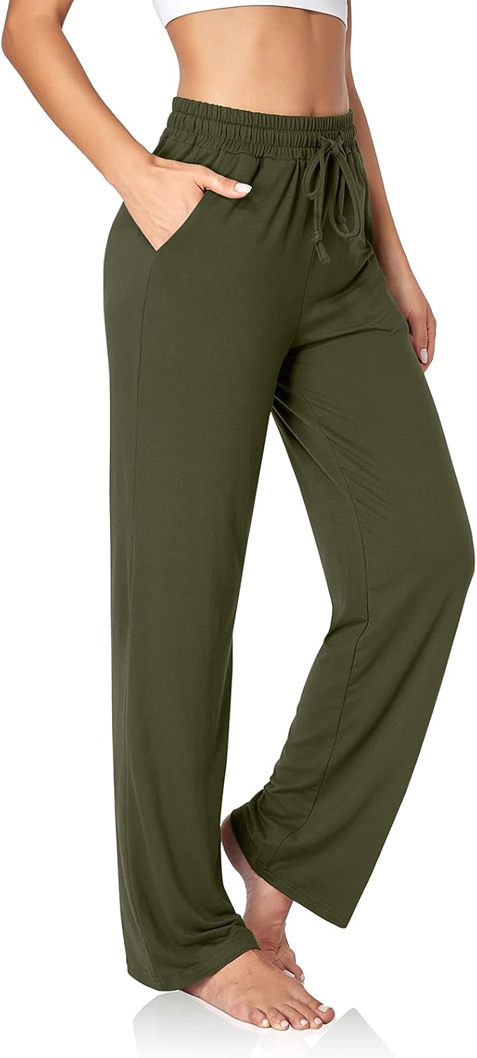 UEU Women's Comfy Yoga Pants Loose Workout Sweatpants Wide Leg Lounge