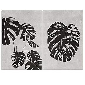 signwin 2 Panel Canvas Wall Art Black and...