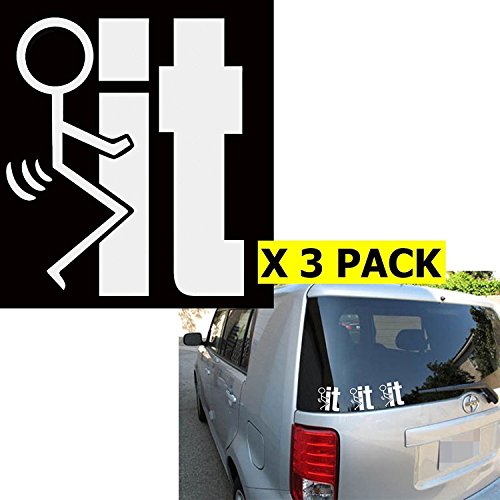 3pcs 5" Funny fuck-It JDM Illest Ricer Car Window Die-Cut Graphic Vinyl Decals for SUV Truck Car Bumper, Laptop, Wall, Mirror, Motorcycle