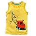 Yo Coco Boy's Yellow Sleeveless Cotton T-Shirts Cartoon Tank Tops Size 5 Years