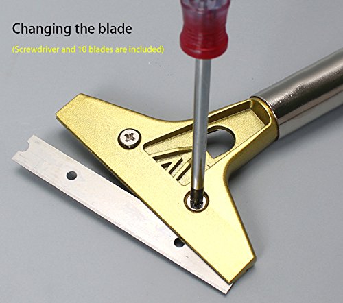 Long 12-1/2'' (32cm) Razor Blade Sticker/paint Scraper Remover for Window Glass Windshield Granite Wall Cleaning Hand Tool, SCRP-B