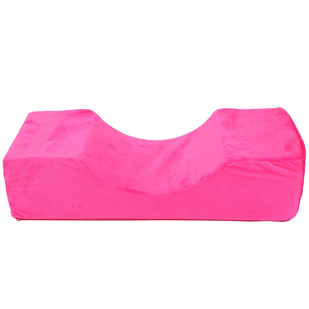 Beauty Salon Eyelash Extension Pillow - Comfortable Memory Foam Pillow, Soft Elastic U-Shaped Eyelash Grafting Pillow (Rose Red)