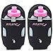 Fitletic - Extra Mile Holster Water Bottle Add-On, Holder With Clear Bottle for Running Belt, Hydration, 8oz, Black Cap, Pair