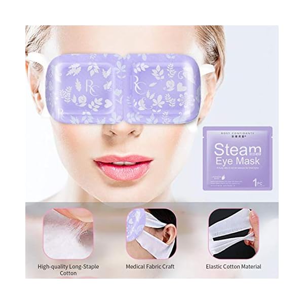 Idealyuan-Health-Care-Warm-Steam-Eye-Mask-for-Dry-Puffy-Fatigue-Eyes-with-Lavender-10-Packs Idealyuan 10 Packs Lavender Heated Steam Eye Mask for Dry Puffy Fatigue Self-heating Disposable Space Eye Masks