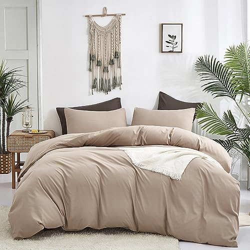 Photo 1 of CLOTHKNOW Khaki King Size Comforter Set 3Pcs Champagne Bedding Comforter Sets Taupe Comforter King Coffee Beige Bedding Comforter Soft Tan Comforter Sets King