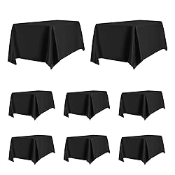 PureFit 8 Pack Black Table Cloths 60 x 102