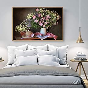 Floating Framed Canvas Wall Art for Living Room, Bedroom Still Life Canvas Prints for Home Decoration Ready to Hang - 16x24 inches