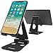 （2 in 1） Tecboss Tablet Stand, Multi-Angle Adjustable Desktop Cell Phone Stand Holder for Nintendo Switch, iPad Mini Air 2 3 4 Pro, iPhone 6 7 8 X Plus - Easy Adjust & Take Anywhere (Black)
