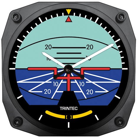 Trintec artificial horizon clock 6.5" square novel…