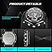 ETEVON Men’s ‘Captain’ Stylish Outdoor Sport Watch with Thicken Silicone Strap - 30m Waterproof - EL Luminous - Multifunction - Dual Time Display - Quartz Analog Digital Wrist Watches for Men - Black