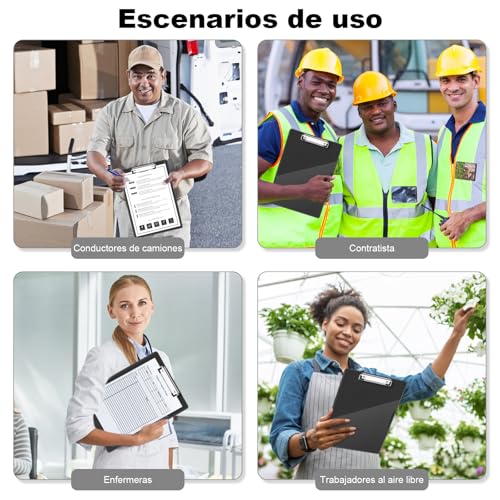 HONGHCL Portapapeles con Almacenamiento Grand - Portapapeles con Doble Compartimentos, Tabla Portapapeles con Paneles Transparentes, Tabla Escribir (Negro)