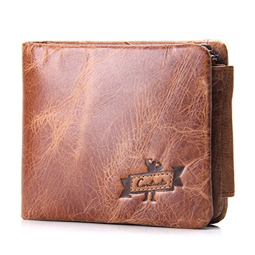 Contacts men s genuine leather cowhide trifold wallet