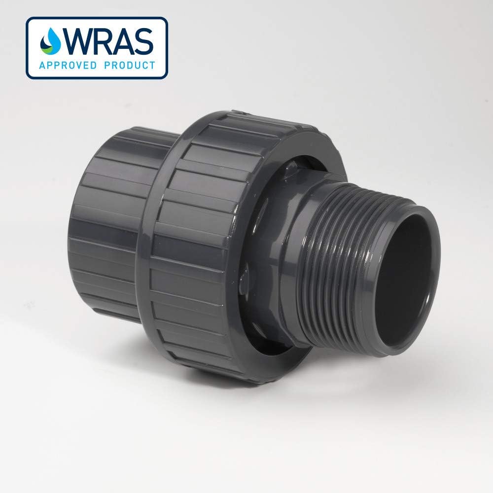 HydroSure PVC-U Union Adaptor - 50mm x 1 1/2" BSP Male