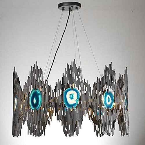 YUGDSIMB Modern Agate Chandelier / Individual Villa Light Chandelier / Living Room Lobby Dining Room Chandelier , Black
