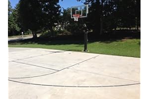 Ronan Sports | Made in USA | Basketball Court Marking Kit | Key, Free Throw & 3 Point Lines | Reusable Cardboard Stencil | (3) 9" Plastic Cones | Basketball is Life Stencil | Paint Options Available