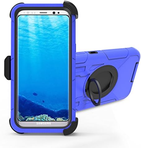 Samsung Galaxy S8 Plus Case,kingmingsheng [Bolt Series] [Full body] Kickstand [Military Grade Drop Tested] Holster Belt Clip WITHOUT Screen Protector for Samsung Galaxy S8 + Plus 2017 Release blue
