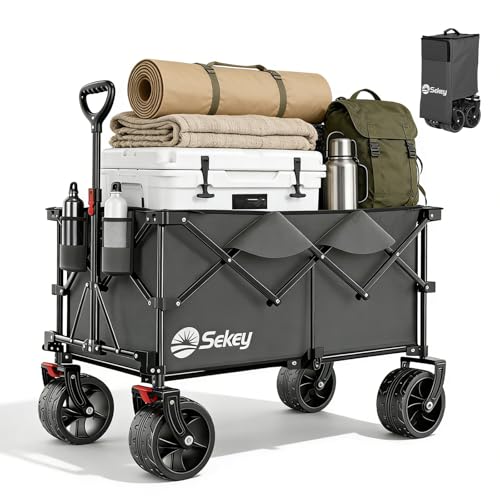 Sekey XXL Plus Bollerwagen Faltbar 200L 200KG Extra Breit-Reifen