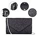 Baglamor Women's Elegant Floral Lace Envelope Clutch Evening Prom Handbag Purse(Black)