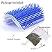 WWVVPET Cat Self Groomer with Catnip, Hair Brush, Wall Corner Scratcher Comb, Grooming Massage Brush, Perfect Scratch Massager Tool for Long & Short Fur Kitten/Puppy (3.0 Softer Blue, 2 Count)