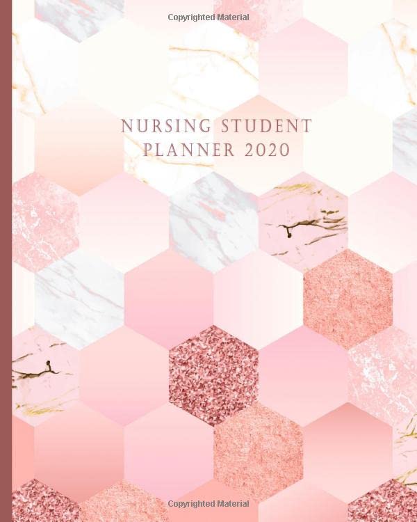 Nursing Student Planner 2020: Monthly Calendar and Daily Schedule, Time Management Journal plus notes: girly pink Theme