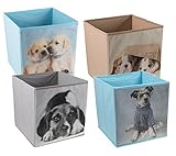 4 Pack Cute Dogs Collapsible Storage Organizer by