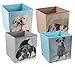 Clever Creations 4 Pack Cute Dogs Collapsible Storage Organizer Cube Folding Storage Organizer for Animal Themed Rooms | Perfect Size Storage Cube for Books, Shoes, Games
