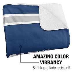 Wellesley Blues Primary Logo Stripes Sherpa
