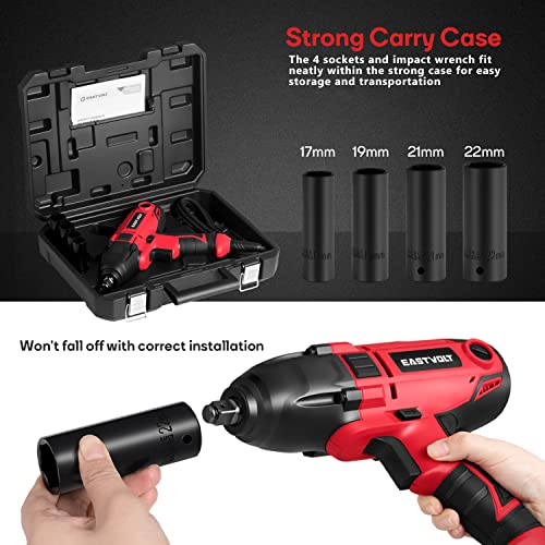 Eastvolt 800W Electric Impact Wrench, Heavy Duty 7.5 Amp Corded Max