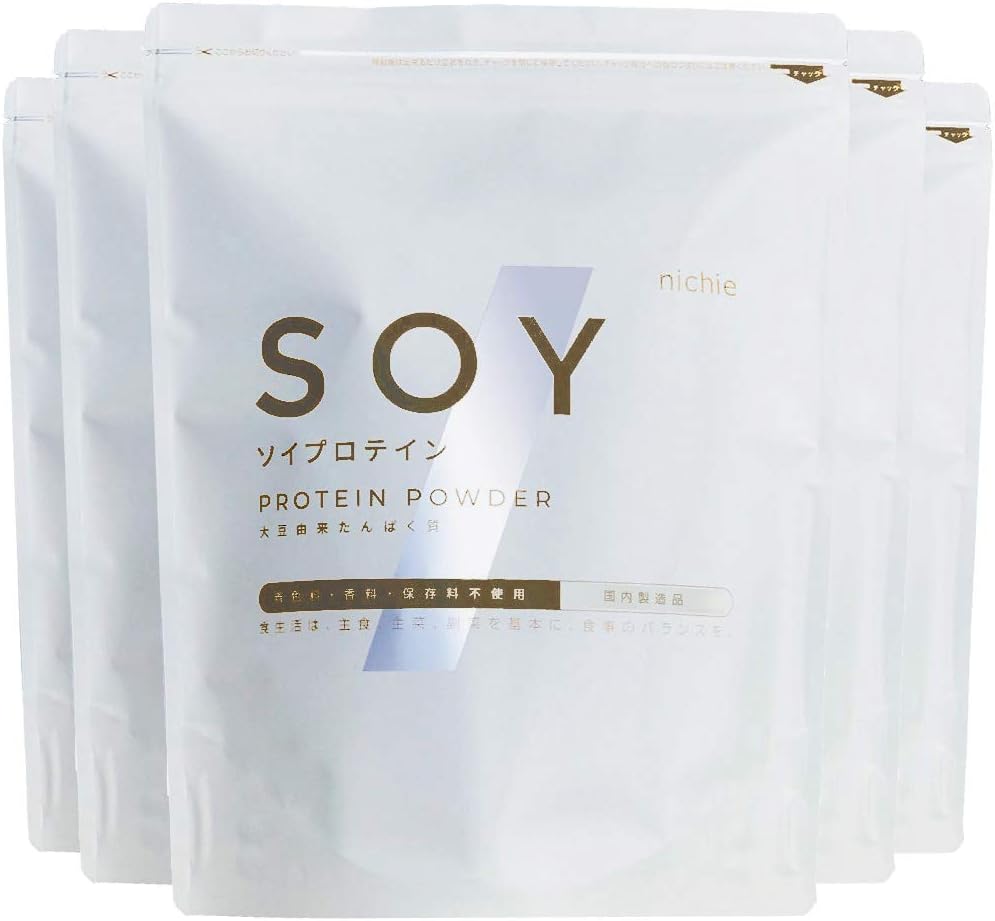 Amazon Nichie 大豆プロテイン 5kｇ 1kg 5袋 プレーン味 30ccスプーン付 ニチエー Nichie ソイ プロテイン